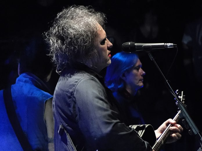 Robert Smith, vocalist for The Cure, on stage at Madison Square Garden in 2016.