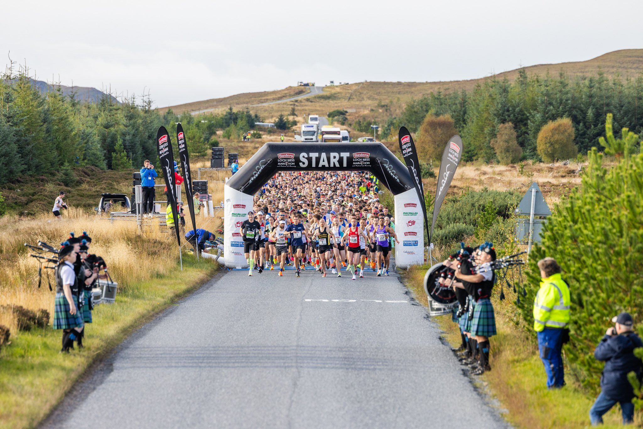 Loch Ness Marathon Pic Runners at the start of the Loch Ness Marathon