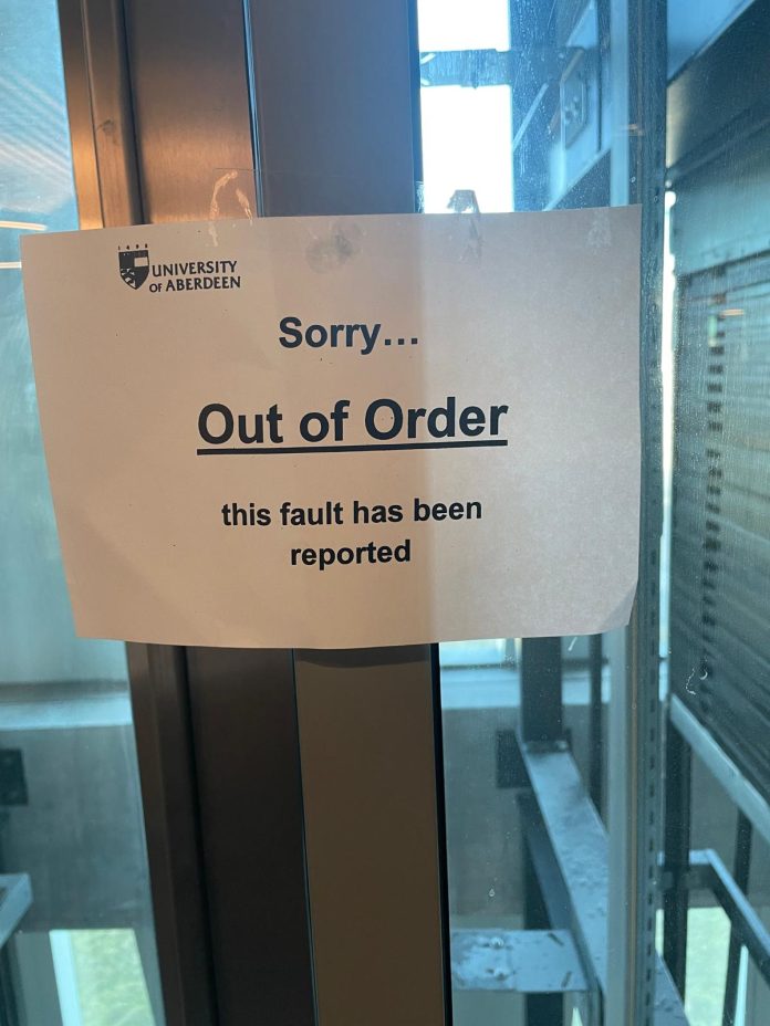 An sign reading 