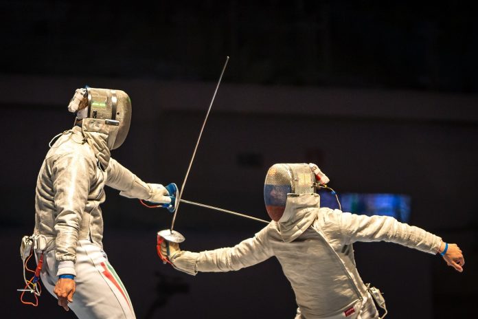 Photograph of fencers