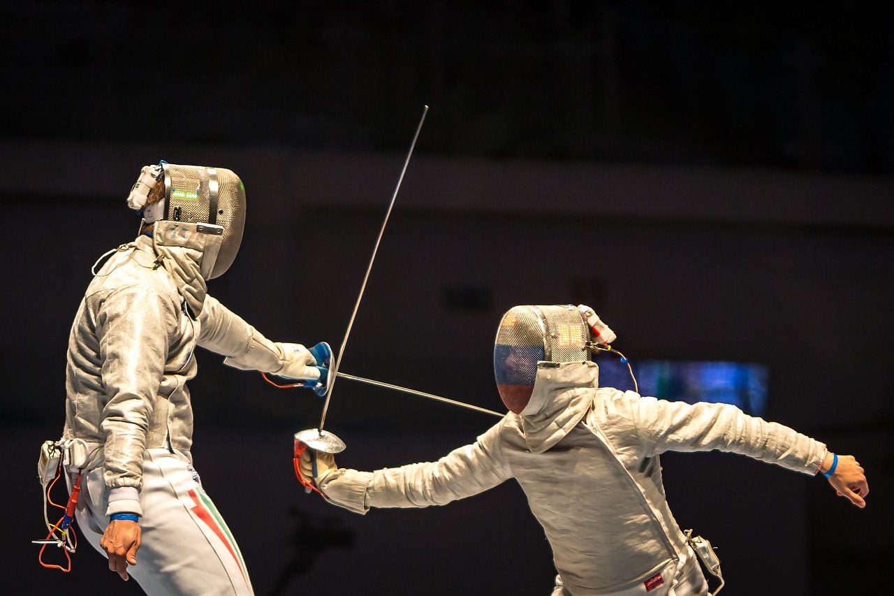 Photograph of fencers Photograph of fencers