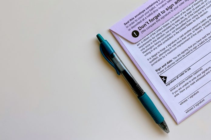 A postal ballot paper.