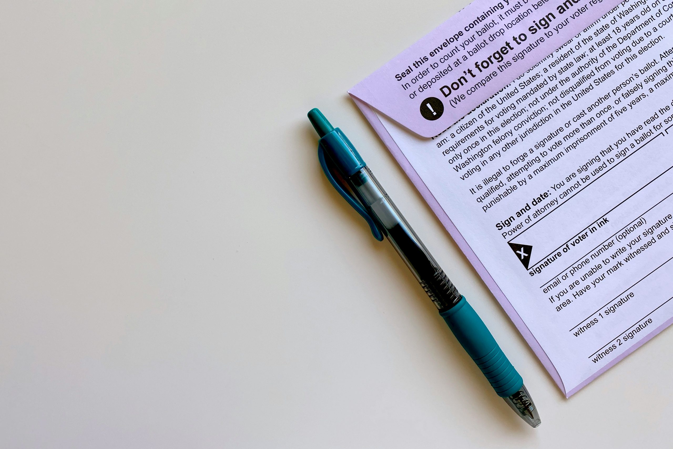 Postal Voting Ballot A postal ballot paper.