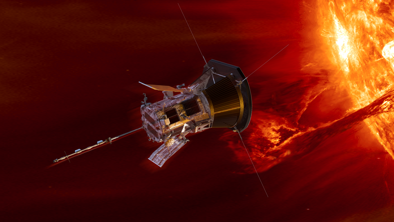 An artist's concept showing Parker Solar Probe by NASA/APL