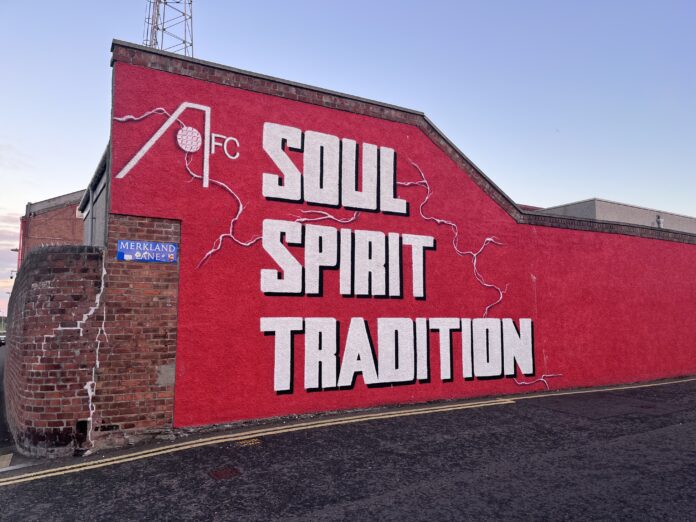 Wall outside Pittodrie