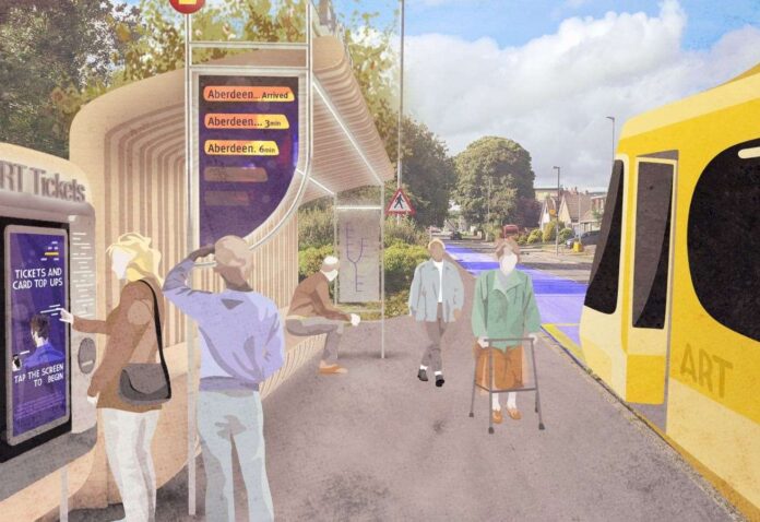 Illustration of Aberdeen Rapid Transit network (Source: Nestrans)