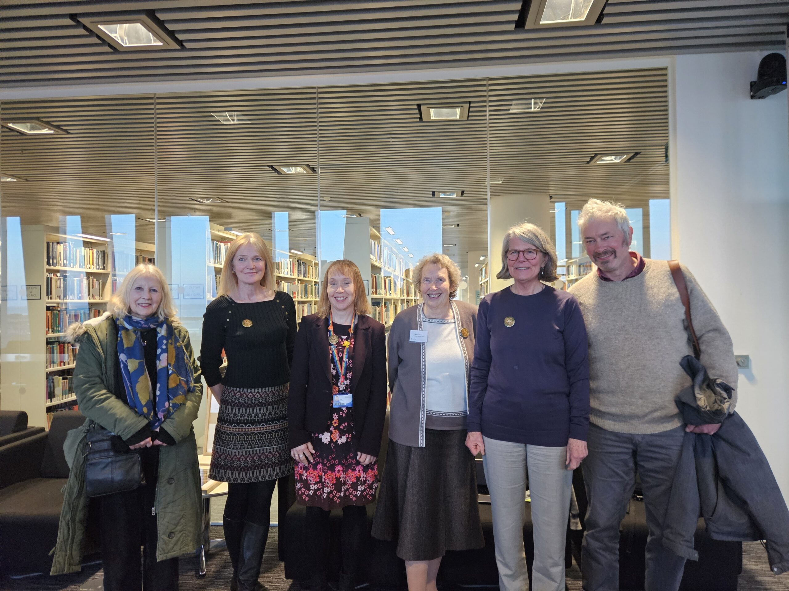Friends of the Sivell Murals, Aberdeen (from left: Dr Mary Pryor, Deirdre Auld Smith, Gayle Thompson, Dr Marion White, Julia Stricken and Jack Burnett-Stuart). Photograph: Oliver Kennedy