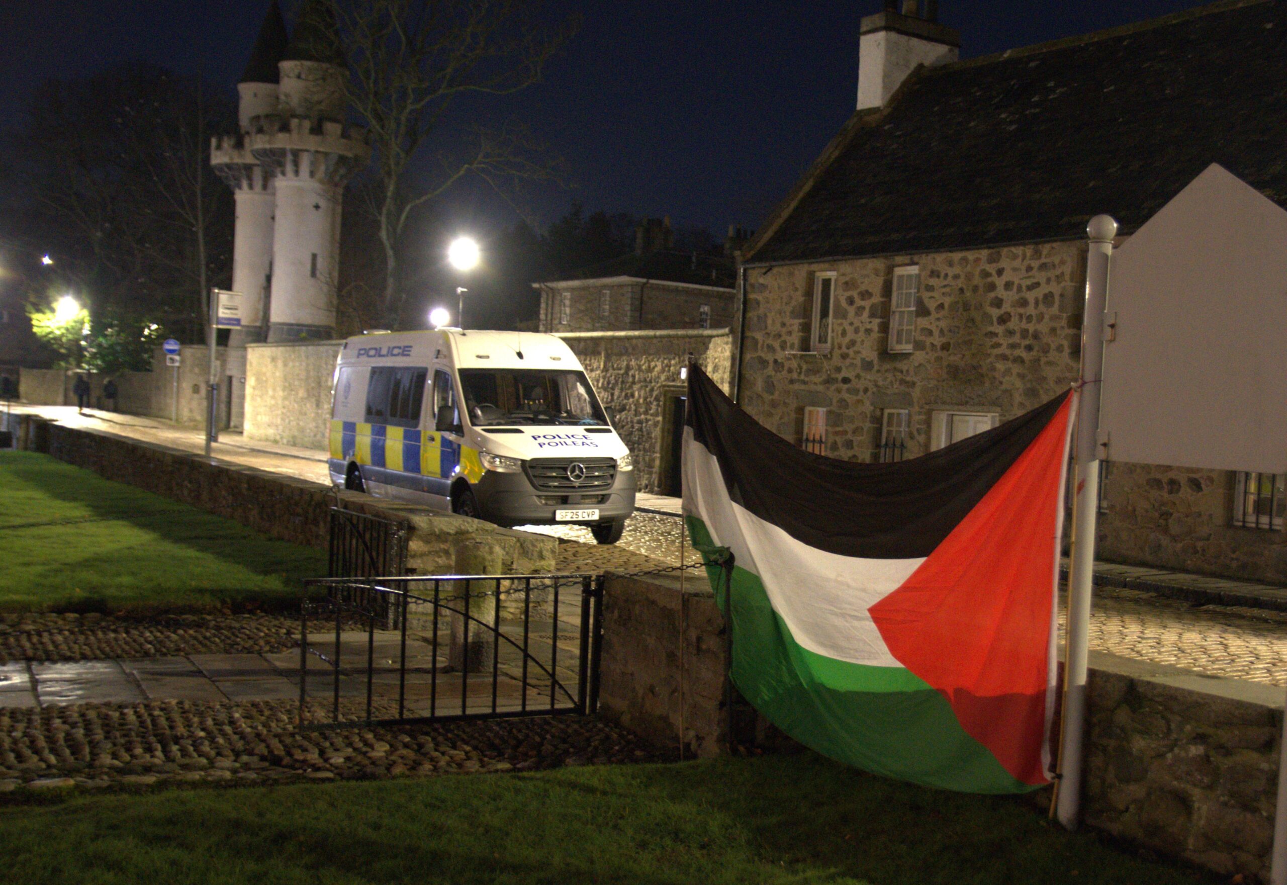 A police van arrived on High Street (Photo: Jie Chong)