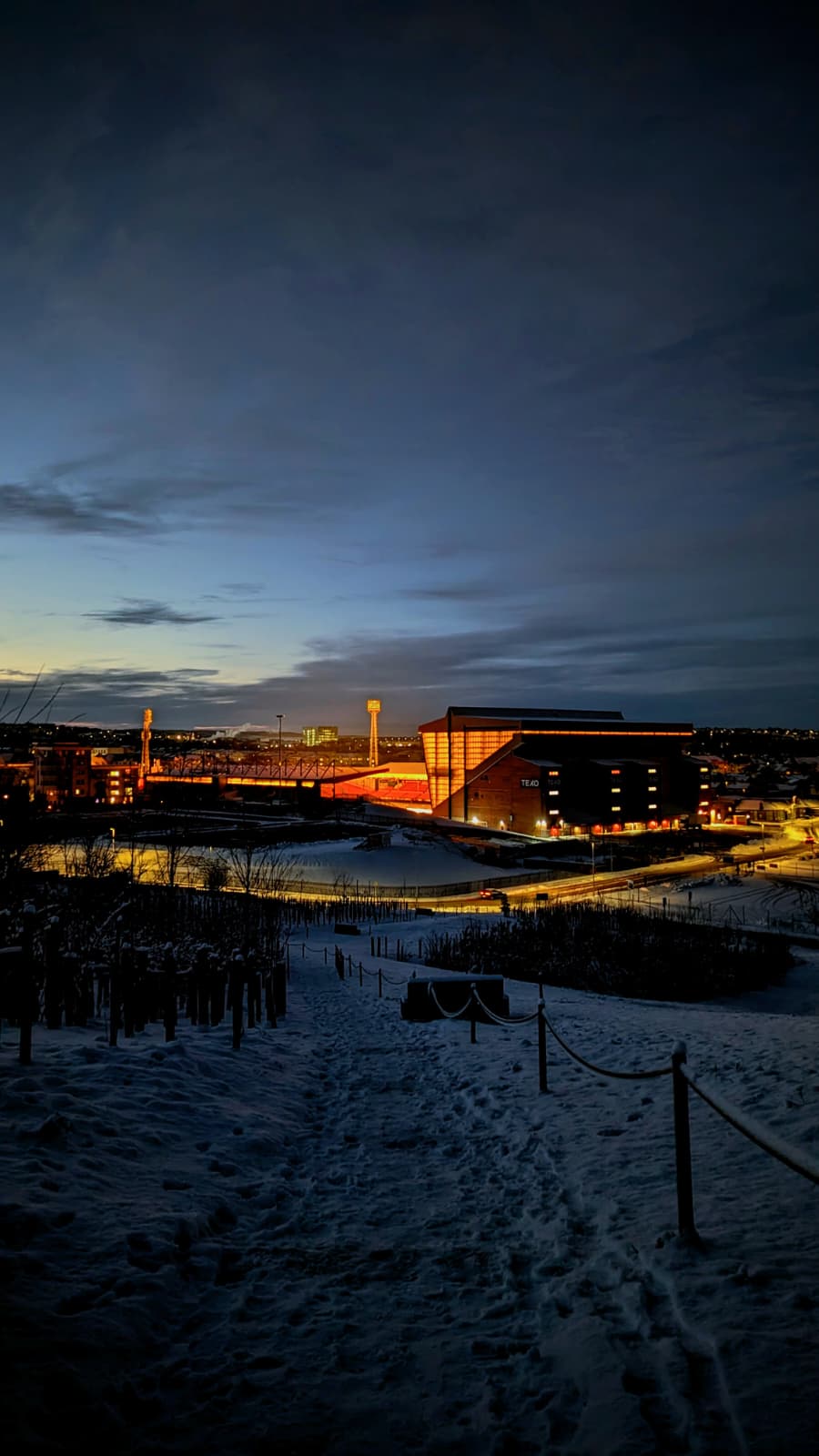 Night lights at Pittodrie Stadium by Sankha Subhra Debnath