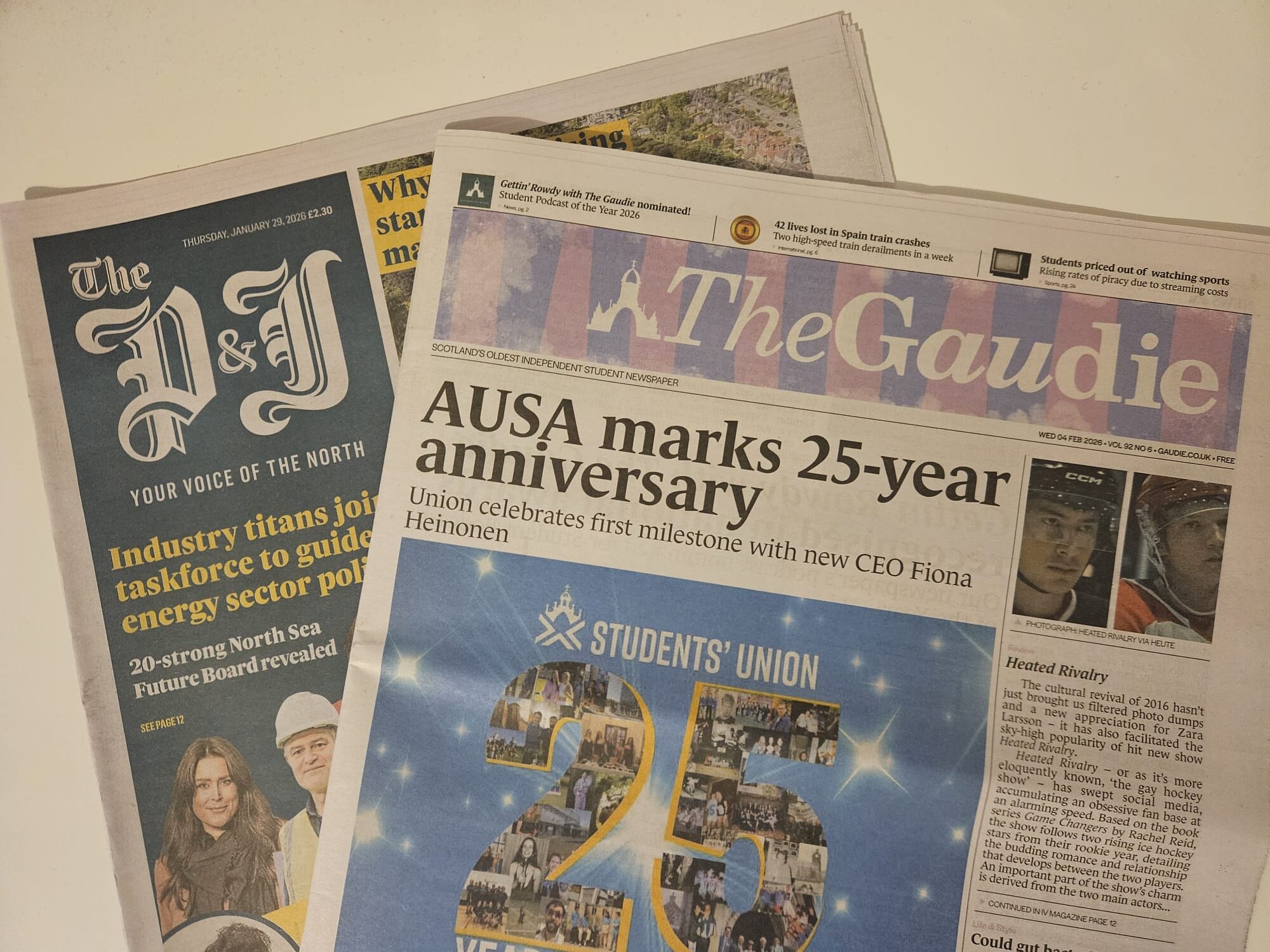 The Press & Journal alongside The Gaudie | Photo by Oliver Kennedy
