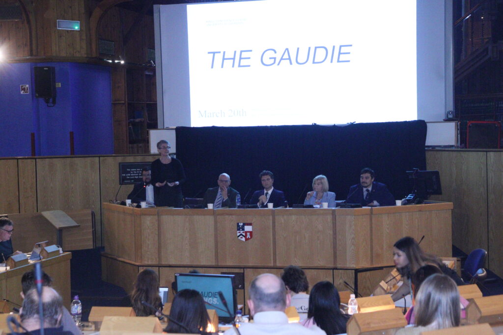 Maggie Chapman (standing) is the North East Scotland regional candidate for Scottish Greens (Photo: Sai Vittal Battula)