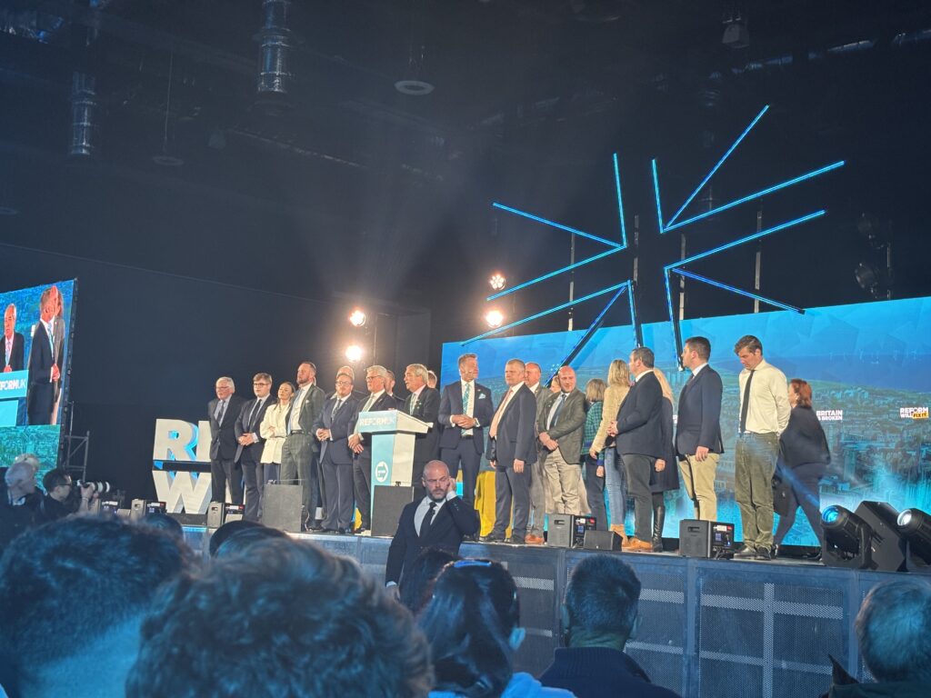 Nigel Farage and Malcolm Offord appeared at the P&J Live on Monday (Photo: Fred Byrne)