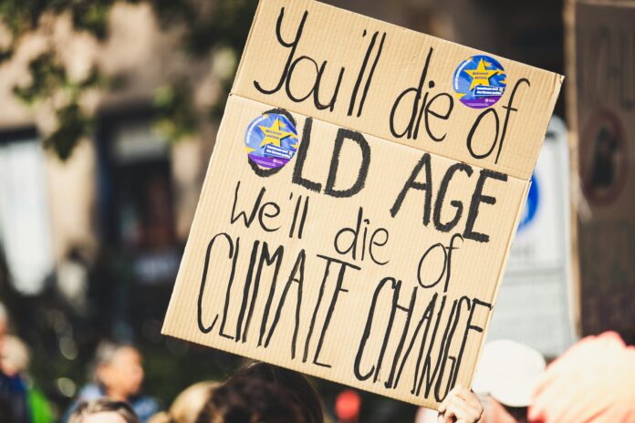 Protest sign reading 