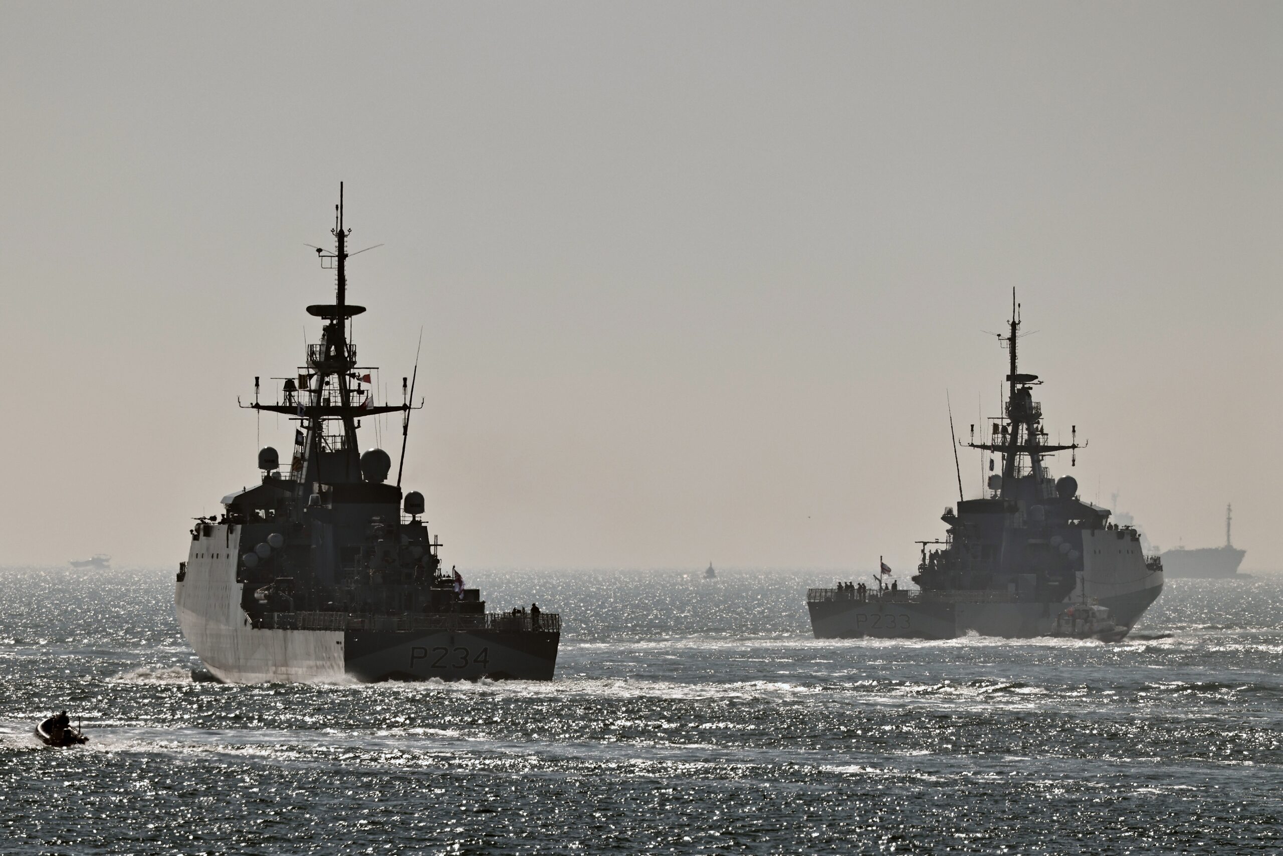 HMS SPEY and HMS TAMAR leave on double deployment